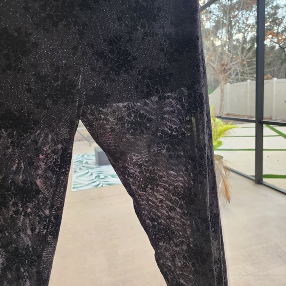LEGGINGS PARK Sheer Pants Pull On Womens One Size - Picture 2 of 16
